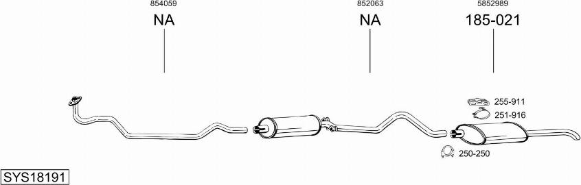 Bosal SYS18191 - Sistem de esapament - allinparts.ro