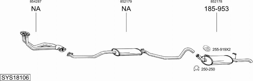 Bosal SYS18106 - Sistem de esapament - allinparts.ro