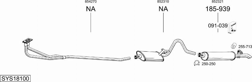 Bosal SYS18100 - Sistem de esapament - allinparts.ro