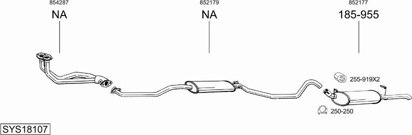 Bosal SYS18107 - Sistem de esapament - allinparts.ro