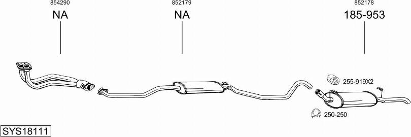 Bosal SYS18111 - Sistem de esapament - allinparts.ro