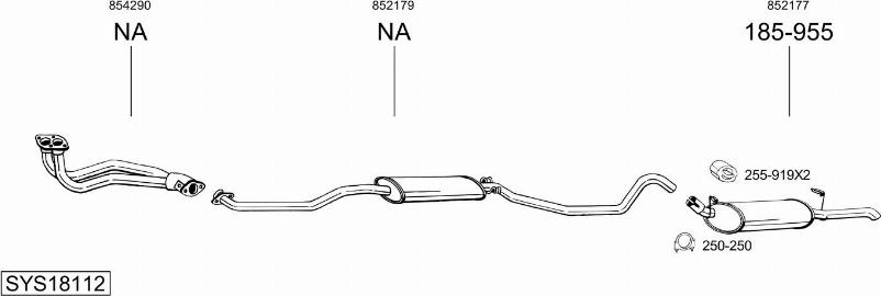 Bosal SYS18112 - Sistem de esapament allinparts.ro