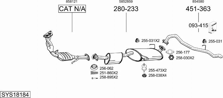 Bosal SYS18184 - Sistem de esapament - allinparts.ro