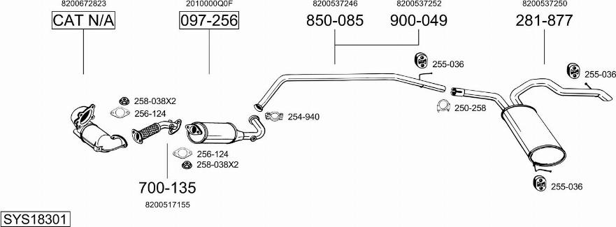 Bosal SYS18301 - Sistem de esapament - allinparts.ro
