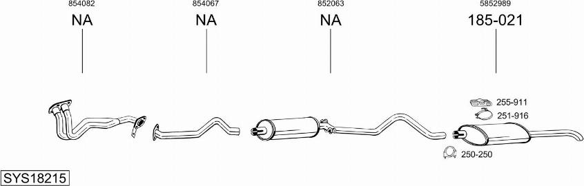 Bosal SYS18215 - Sistem de esapament - allinparts.ro