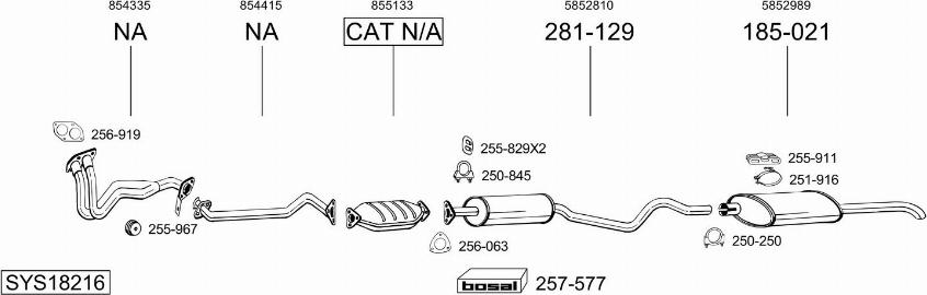 Bosal SYS18216 - Sistem de esapament allinparts.ro