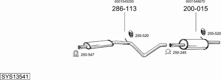 Bosal SYS13541 - Sistem de esapament - allinparts.ro