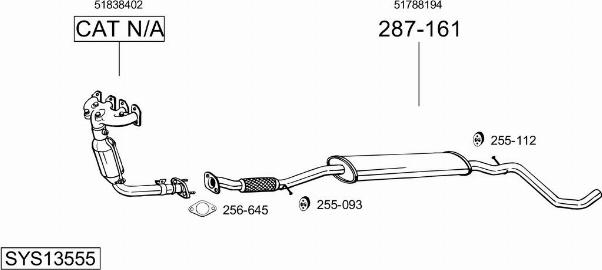 Bosal SYS13555 - Sistem de esapament - allinparts.ro