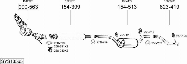 Bosal SYS13565 - Sistem de esapament allinparts.ro