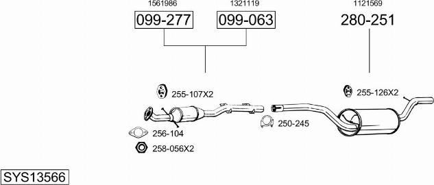 Bosal SYS13566 - Sistem de esapament allinparts.ro