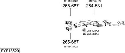 Bosal SYS13520 - Sistem de esapament - allinparts.ro
