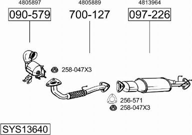 Bosal SYS13640 - Sistem de esapament - allinparts.ro