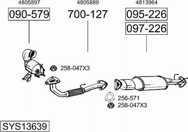 Bosal SYS13639 - Sistem de esapament - allinparts.ro