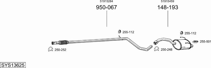 Bosal SYS13625 - Sistem de esapament allinparts.ro