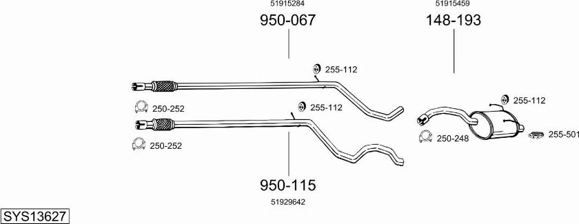 Bosal SYS13627 - Sistem de esapament - allinparts.ro