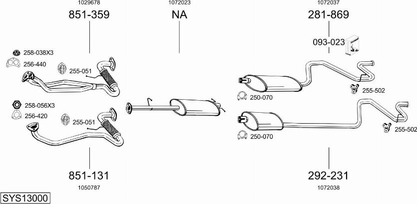 Bosal SYS13000 - Sistem de esapament allinparts.ro