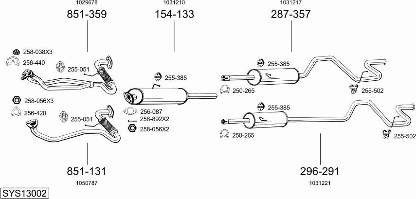 Bosal SYS13002 - Sistem de esapament allinparts.ro
