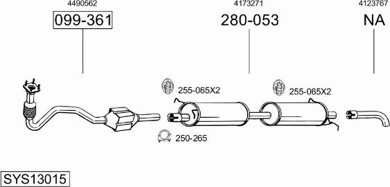 Bosal SYS13015 - Sistem de esapament allinparts.ro