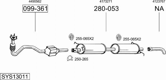Bosal SYS13011 - Sistem de esapament allinparts.ro