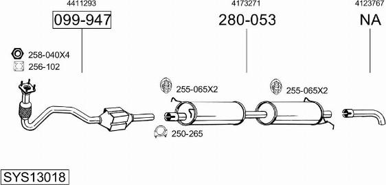 Bosal SYS13018 - Sistem de esapament - allinparts.ro