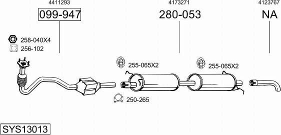 Bosal SYS13013 - Sistem de esapament - allinparts.ro