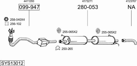 Bosal SYS13012 - Sistem de esapament allinparts.ro