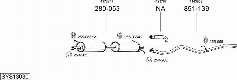 Bosal SYS13030 - Sistem de esapament - allinparts.ro