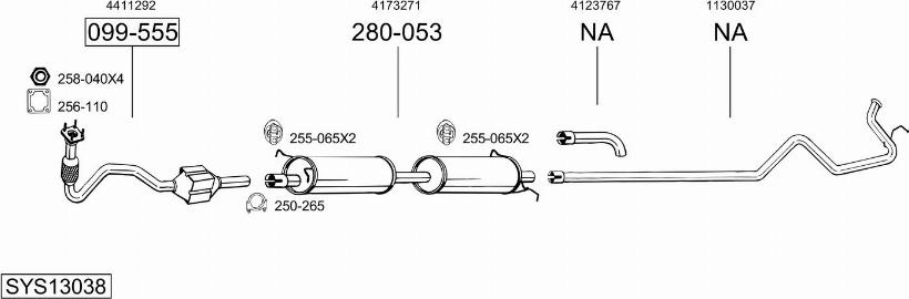 Bosal SYS13038 - Sistem de esapament - allinparts.ro