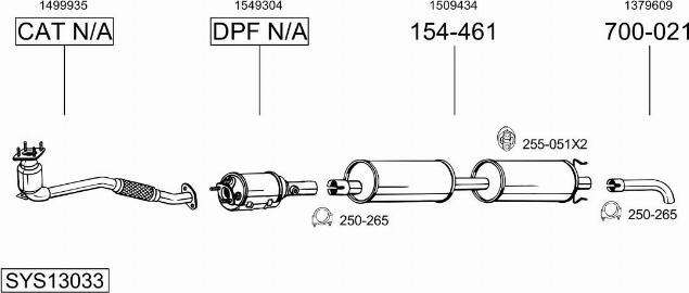 Bosal SYS13033 - Sistem de esapament - allinparts.ro