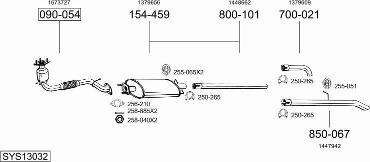 Bosal SYS13032 - Sistem de esapament - allinparts.ro