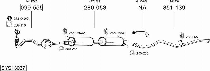 Bosal SYS13037 - Sistem de esapament - allinparts.ro