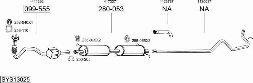 Bosal SYS13025 - Sistem de esapament allinparts.ro