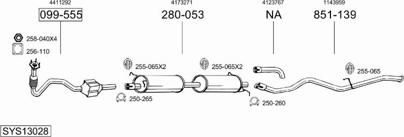 Bosal SYS13028 - Sistem de esapament allinparts.ro