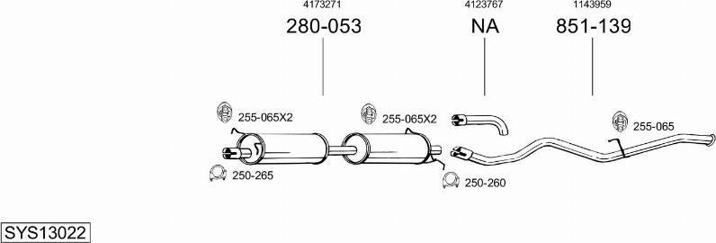 Bosal SYS13022 - Sistem de esapament - allinparts.ro