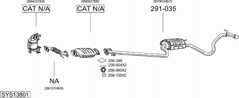 Bosal SYS13801 - Sistem de esapament - allinparts.ro