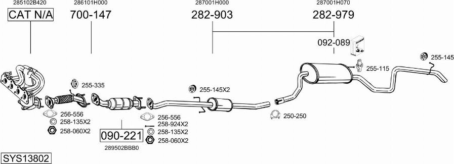 Bosal SYS13802 - Sistem de esapament - allinparts.ro