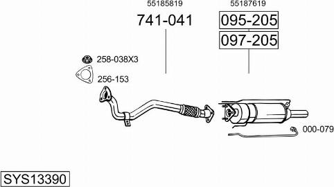 Bosal SYS13390 - Sistem de esapament - allinparts.ro