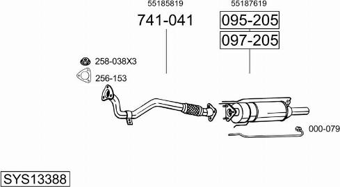Bosal SYS13388 - Sistem de esapament - allinparts.ro