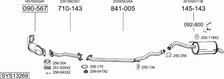 Bosal SYS13269 - Sistem de esapament allinparts.ro
