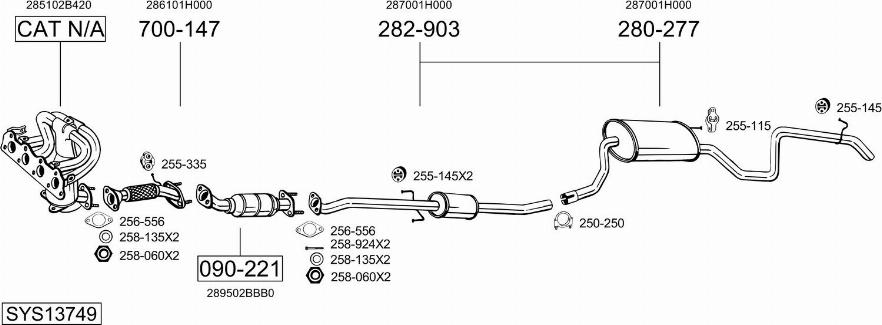 Bosal SYS13749 - Sistem de esapament allinparts.ro