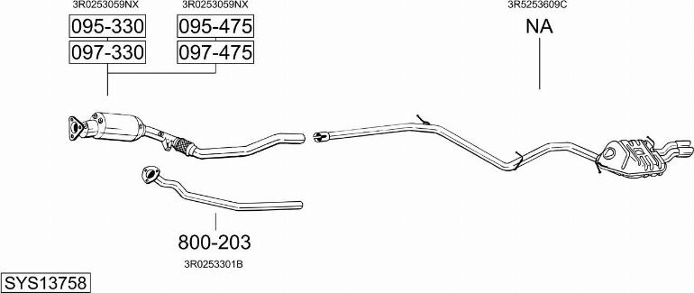 Bosal SYS13758 - Sistem de esapament - allinparts.ro