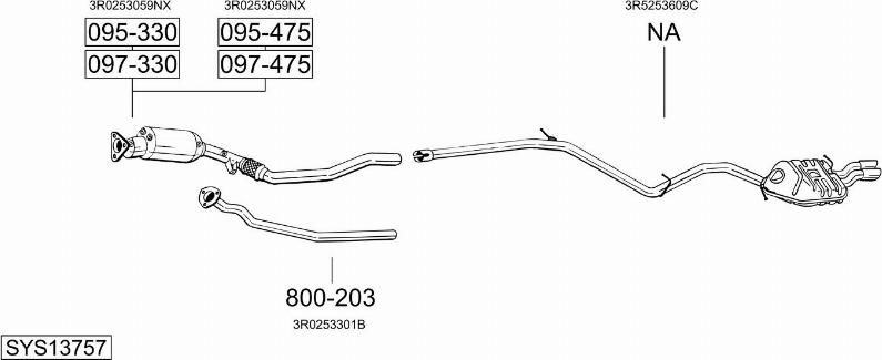 Bosal SYS13757 - Sistem de esapament - allinparts.ro