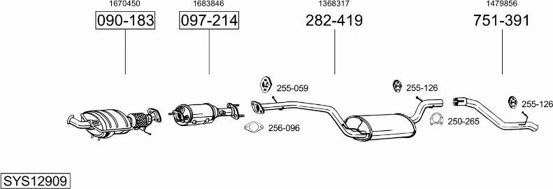 Bosal SYS12909 - Sistem de esapament allinparts.ro