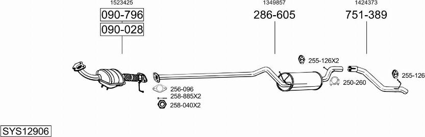 Bosal SYS12906 - Sistem de esapament allinparts.ro