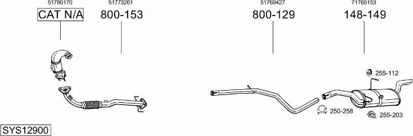 Bosal SYS12900 - Sistem de esapament - allinparts.ro