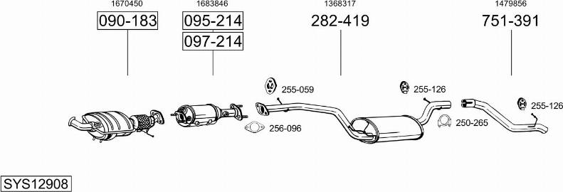 Bosal SYS12908 - Sistem de esapament allinparts.ro