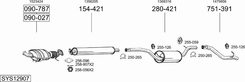 Bosal SYS12907 - Sistem de esapament allinparts.ro