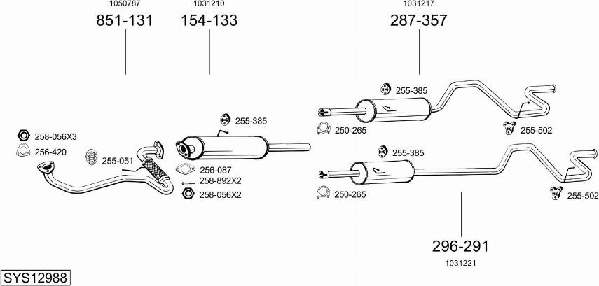 Bosal SYS12988 - Sistem de esapament allinparts.ro
