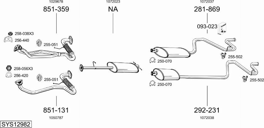 Bosal SYS12982 - Sistem de esapament allinparts.ro