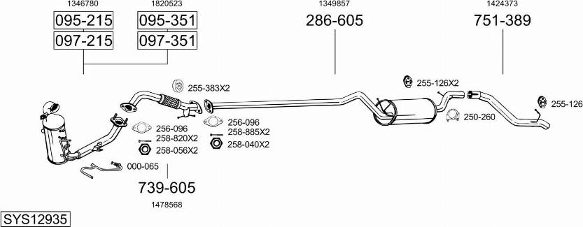 Bosal SYS12935 - Sistem de esapament - allinparts.ro